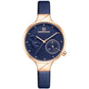 Blue Quartz Watch with Leather Strap