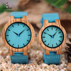Couple Blue Wooden Watch